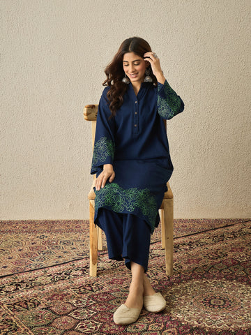 Blue Denim Kurta Set