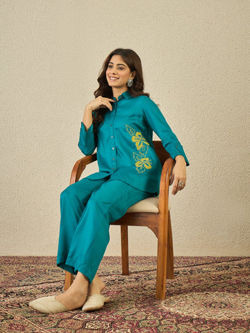 Cyan Blue Co-ord Set