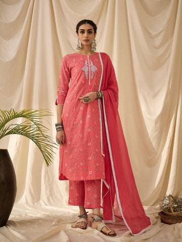 Ruby Printed kurta set with dupatta