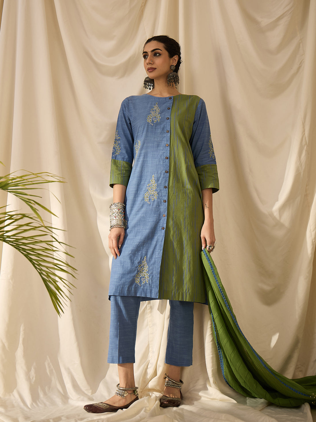 Aqua mist kurta set with dupatta