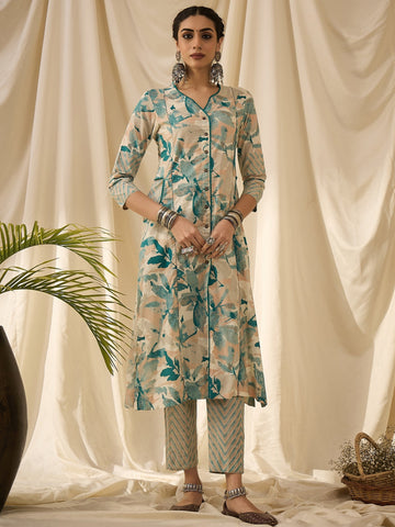 Firozi Printed Kurta Set