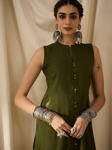 Mehandi Green Kurta Set