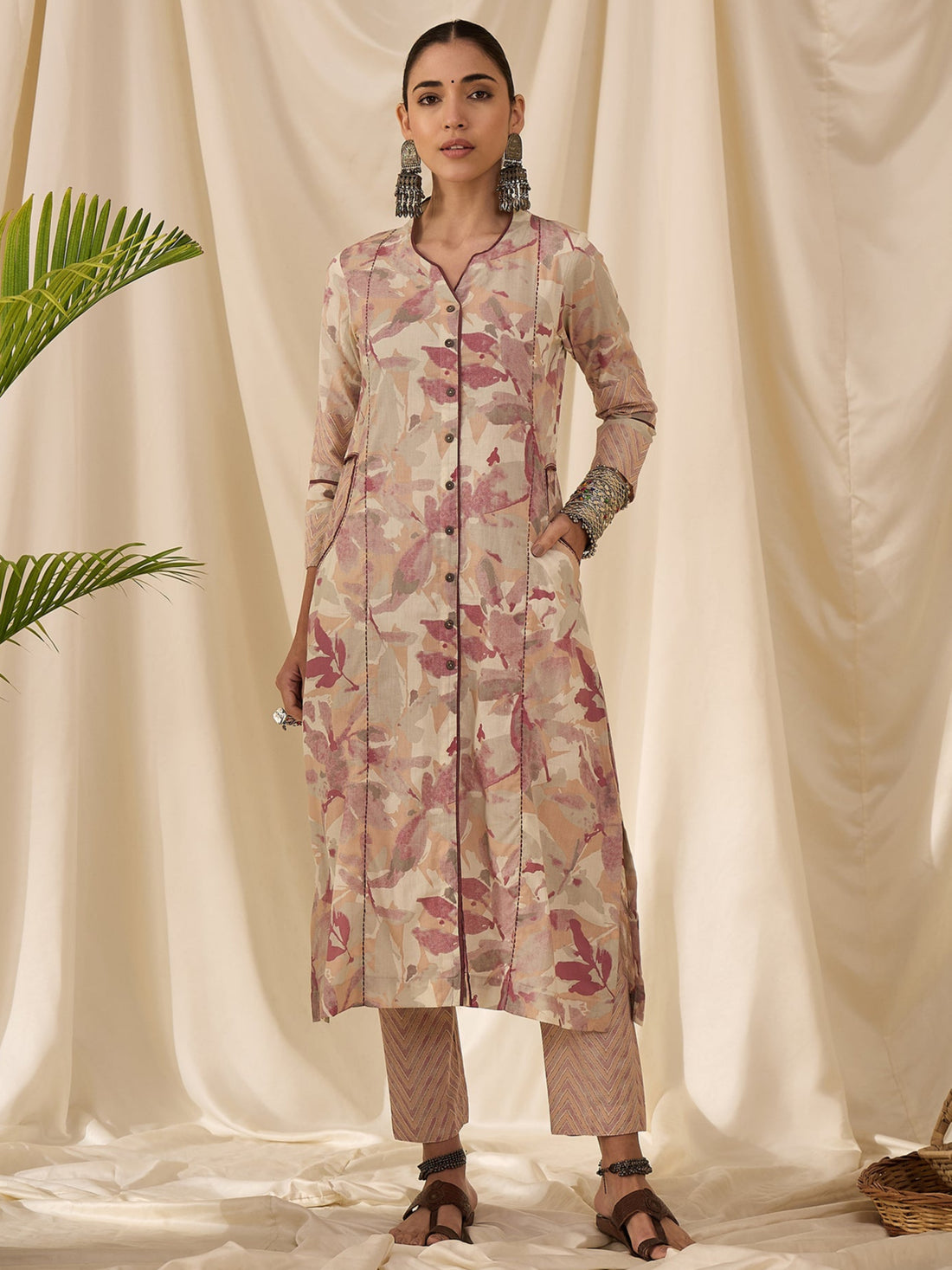 Pink Printed Kurta Set