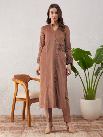 Sparkle Rust Kurta Set