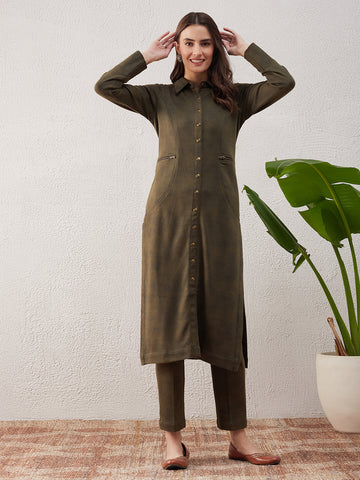 Green kurta set