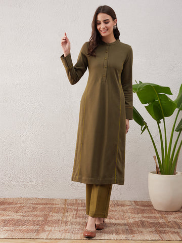 Olive Kurta Set