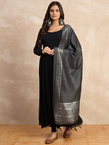 The Noir Zari Banarasi Dupatta
