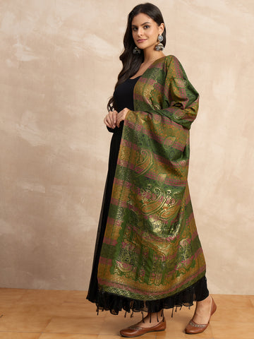 The Emerald Heritage Banarasi Silk Dupatta