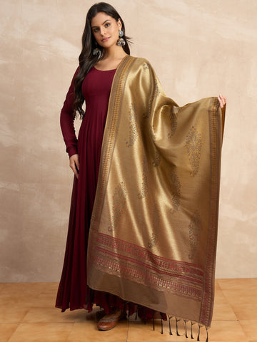The Antique Gold Banarasi Silk Dupatta