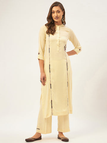Lemon Yellow Straight Kurta Set