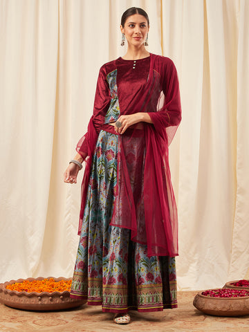 Rani Skirt Set with Dupatta