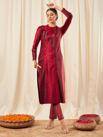 Mehroon Kurta Set