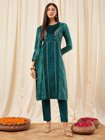 Teal Kurta Set