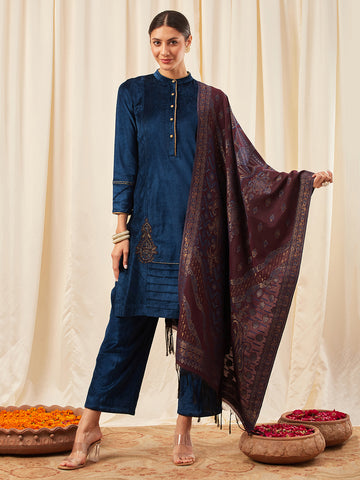 Dark Teal Kurta Set with Dupatta
