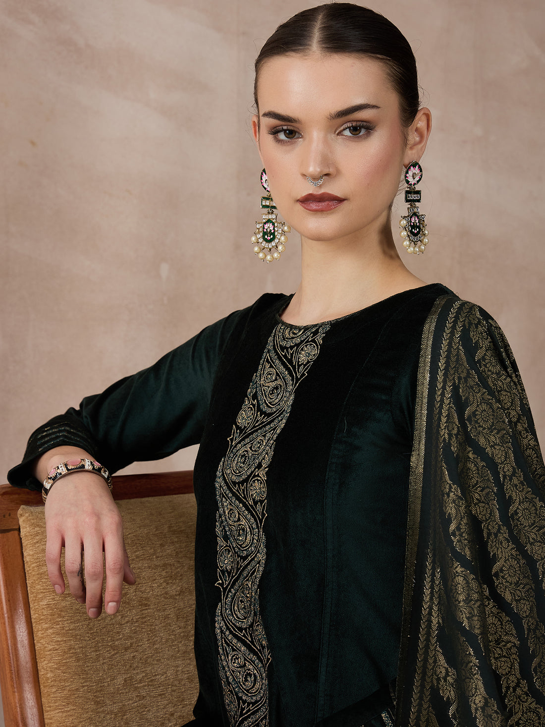 The Paisley Luxe Velvet Zareena Set