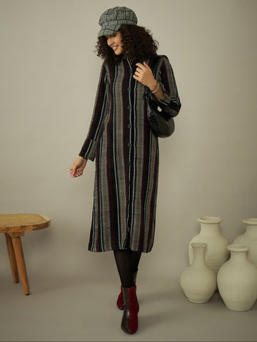 Striped Velvet Tweed Macket