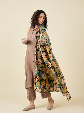 Mud Brown kurta Set With Dupatta