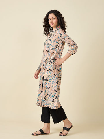 Peach Floral Kurta Set