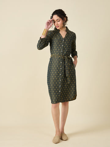 Indigo Washed Shirt Dress