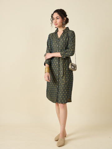 Indigo Washed Shirt Dress