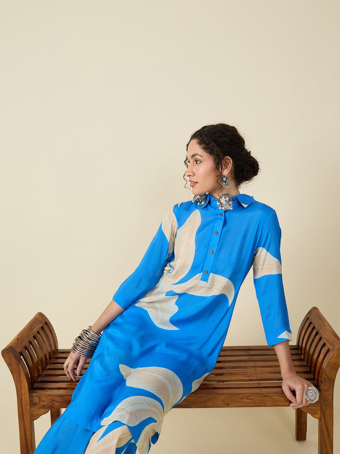 Printed Blue Kurta Set