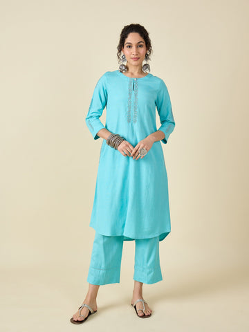 Cyan Blue kurta set