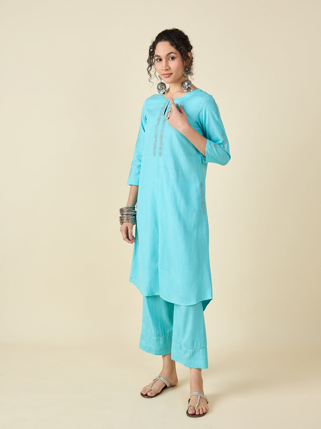 Cyan Blue kurta set