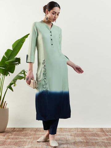 Sea Green Ombre Kurta Set