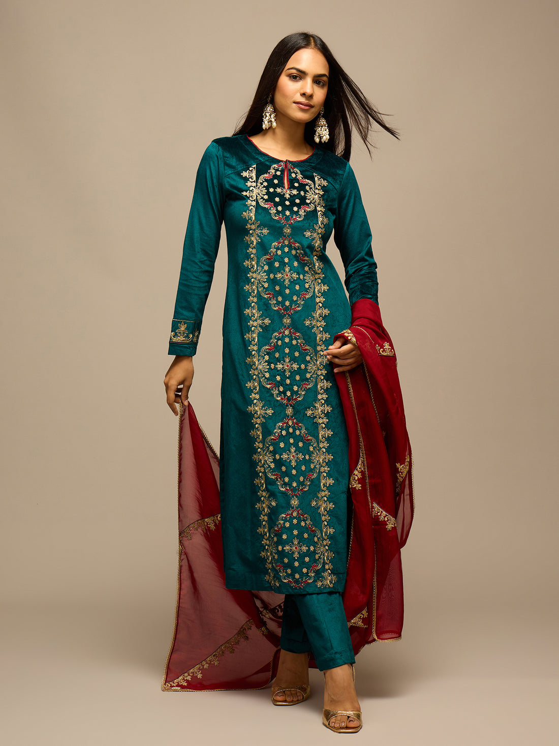 Teal Royale Velvet Set