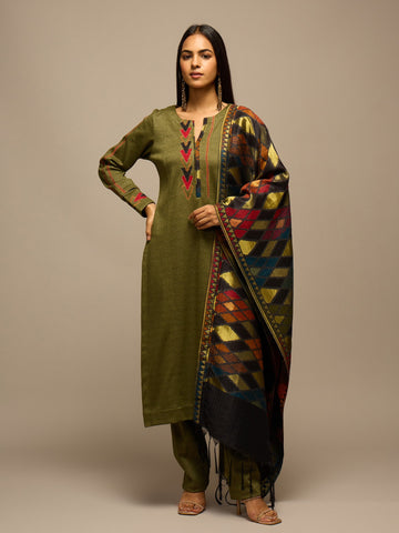 The Rustic Olive Kurta Set