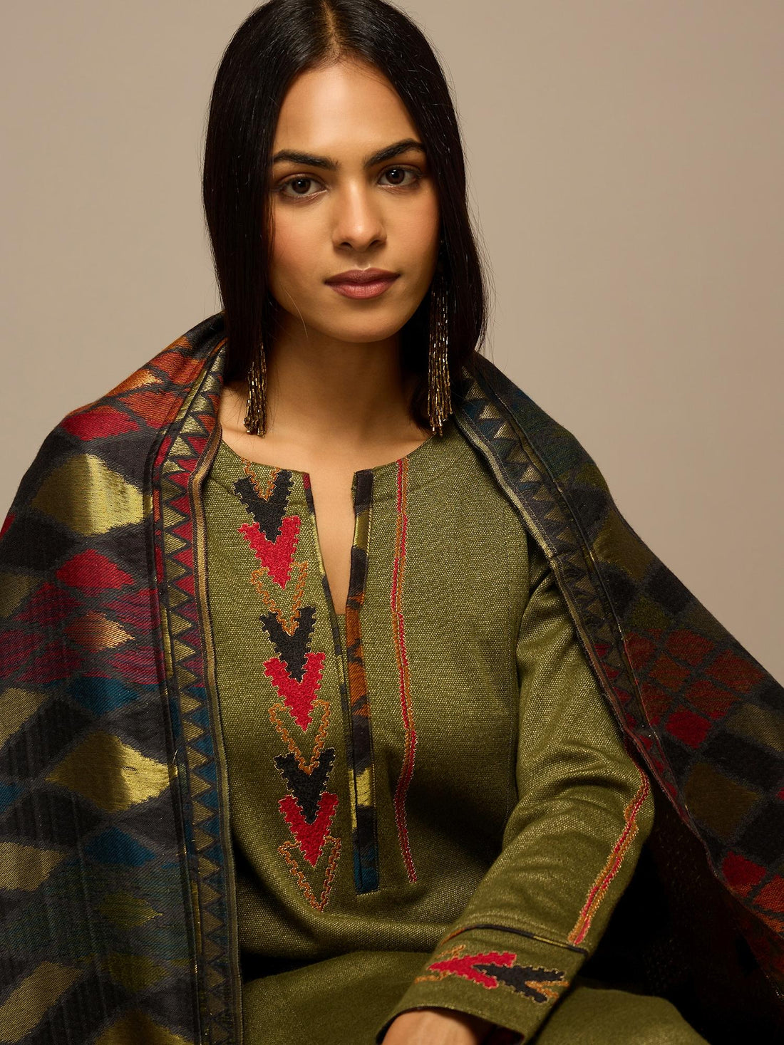 The Rustic Olive Kurta Set