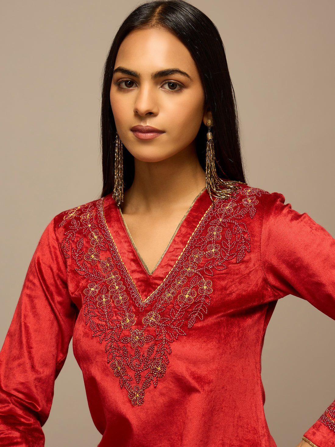 Festive Red Velvet Ensemble