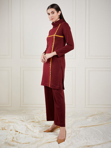 Maroon Linea Co-ord Set
