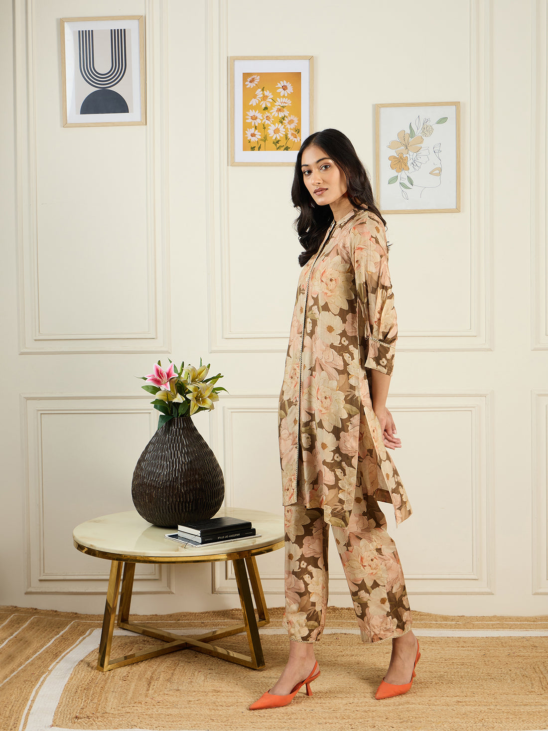 Coffee Printed Co-Ord Set