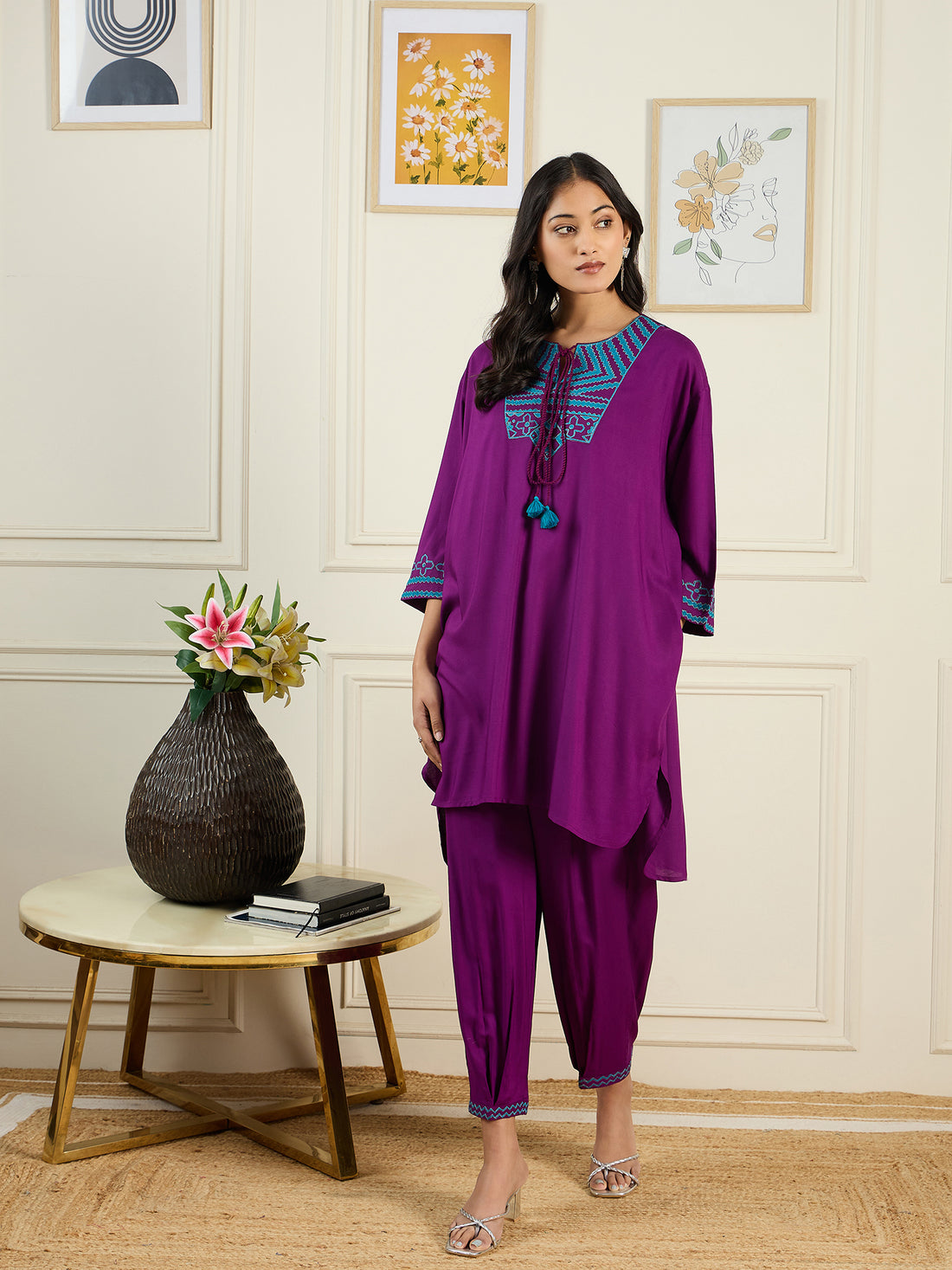 Purple kurta set