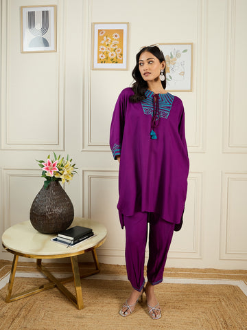 Purple kurta set