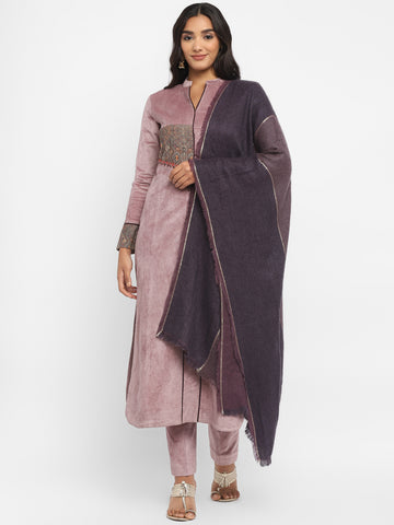 Onion Velvet Straight Kurta Set with Dupatta
