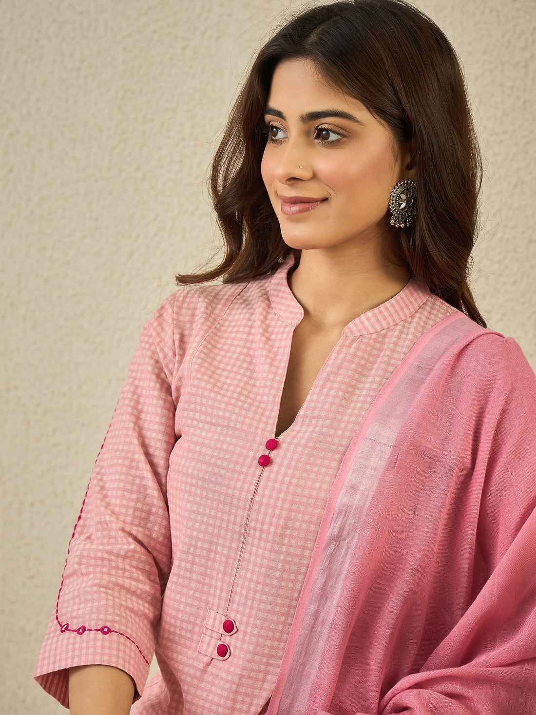 Blush Pink Kurta Set With Dupatta