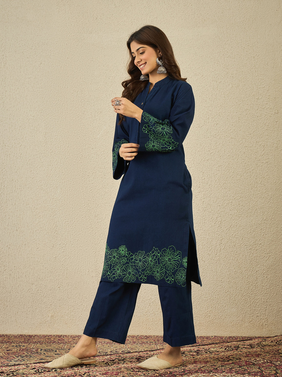 Blue Denim Kurta Set