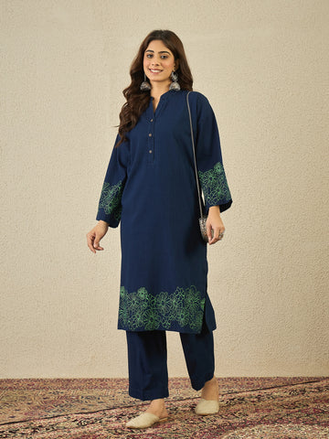 Blue Denim Kurta Set