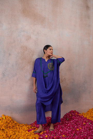 The Cobalt Draped Kaftan Co-ord Set