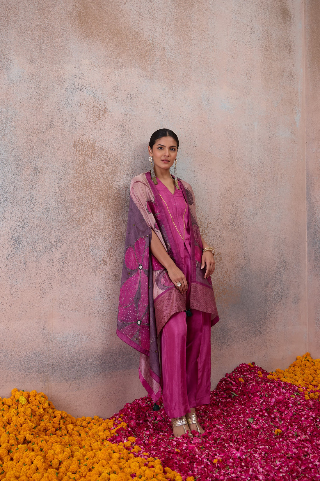 The Magenta Botanical Cape Co-ord Set