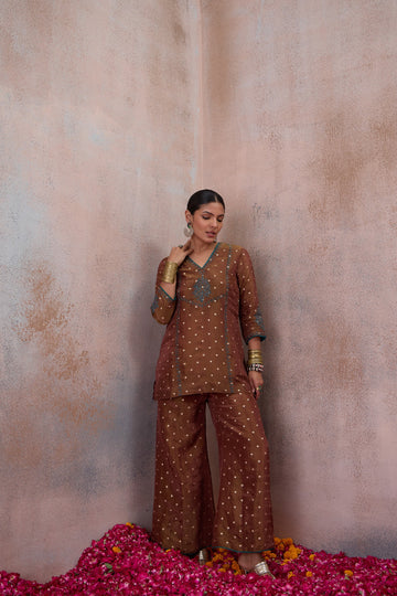 The Burnished Sienna Embroidered Co-ord Set