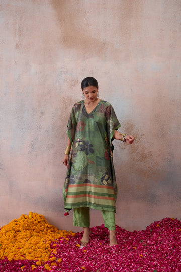 The Moss Botanical Kaftan Co-ord Set