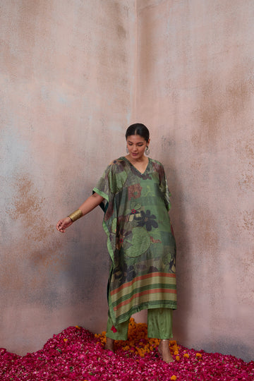 The Moss Botanical Kaftan Co-ord Set