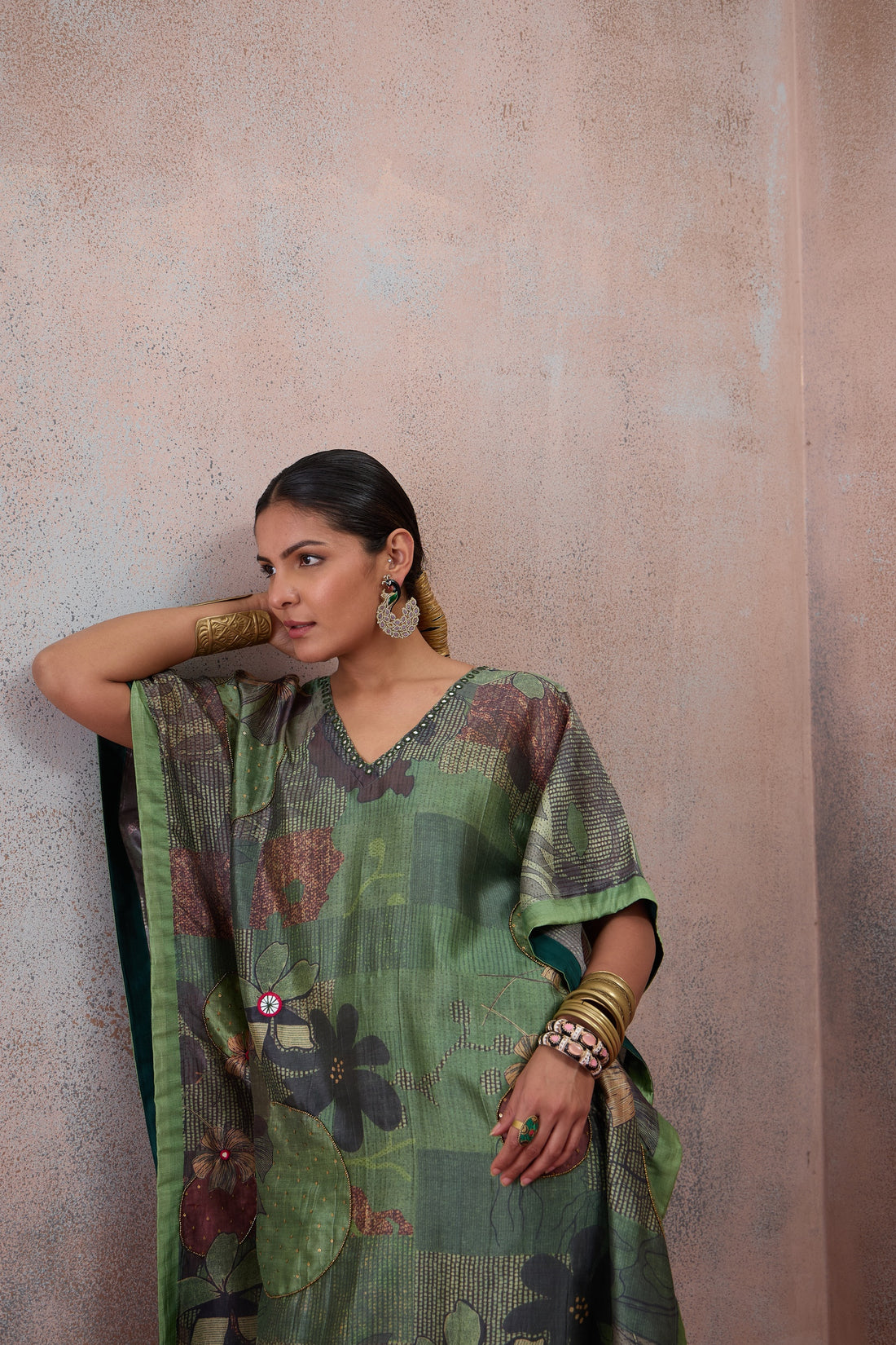 The Moss Botanical Kaftan Co-ord Set