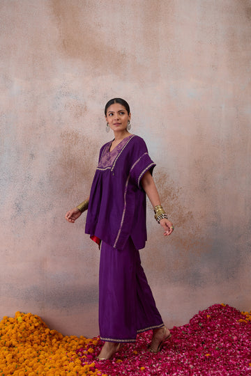 The Imperial Violet Embroidered Co-ord Set