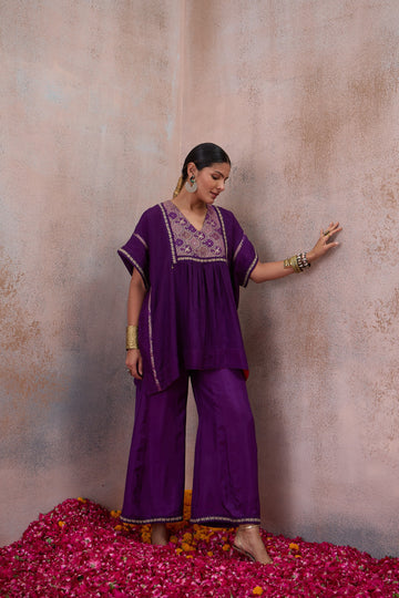 The Imperial Violet Embroidered Co-ord Set