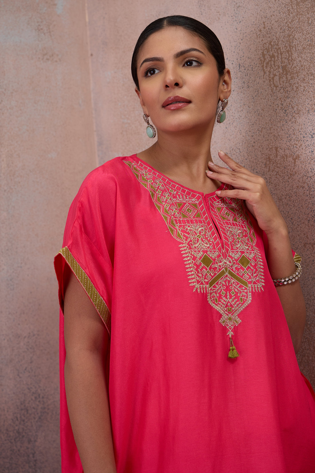 The Azalea Pink Embroidered Co-ord Set