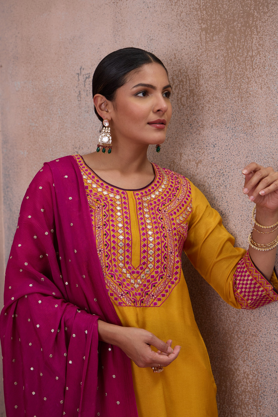 The Mustard Ombré Dupatta Kurta Set